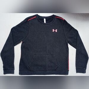 Under Armour Black Crewneck Sweater with Red Highlights, Size L